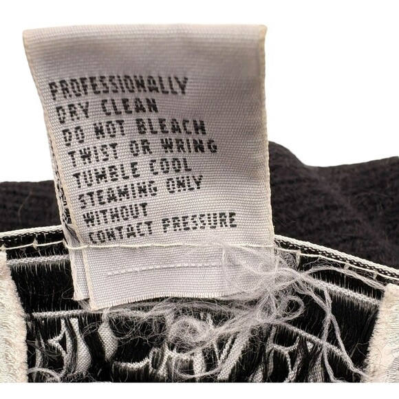 VTG Richard & Co Angora Lambswool Fuzzy Sparkle Chevron Holiday Party Sweater M - Picture 4 of 15